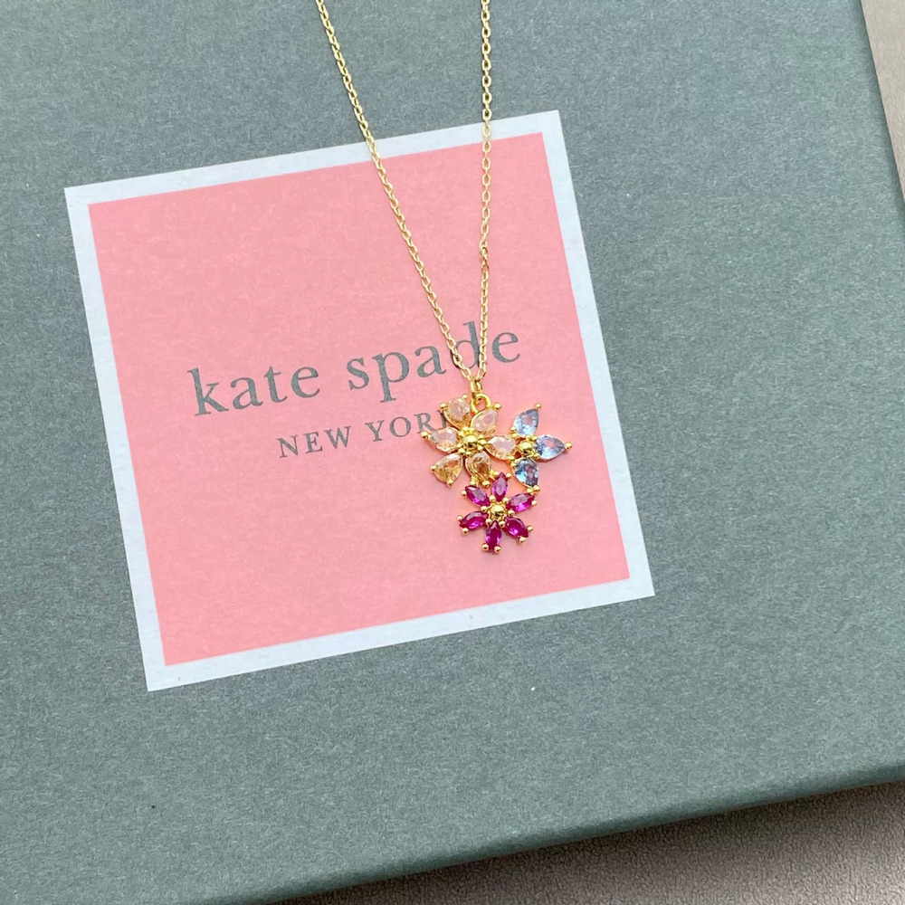 kate spade Transparent Colored CZ Flower Pendant Necklace